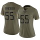 Aaron Brewer Women's Olive Limited 2022 Salute To Service Jersey