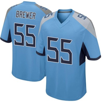 Aaron Brewer Youth Light Blue Game Jersey
