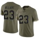 Aaron Williams Men's Olive Limited 2022 Salute To Service Jersey