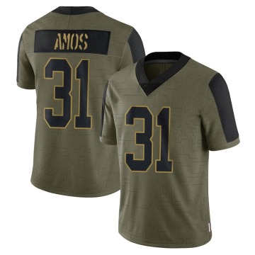 Adrian Amos Youth Olive Limited 2021 Salute To Service Jersey