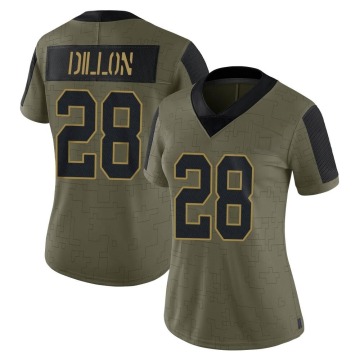 AJ Dillon Women's Olive Limited 2021 Salute To Service Jersey