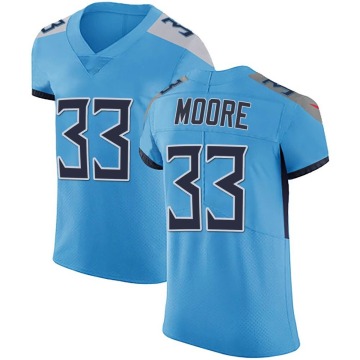 A.J. Moore Men's Light Blue Elite Team Color Vapor Untouchable Jersey
