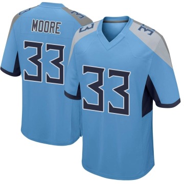 A.J. Moore Youth Light Blue Game Jersey