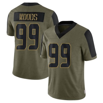 Al Woods Men's Olive Limited 2021 Salute To Service Jersey