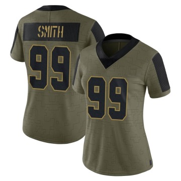 Aldon Smith Women's Olive Limited 2021 Salute To Service Jersey