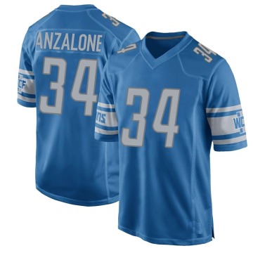 Alex Anzalone Men's Blue Game Team Color Jersey