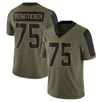 Alijah Vera-Tucker Youth Olive Limited 2021 Salute To Service Jersey