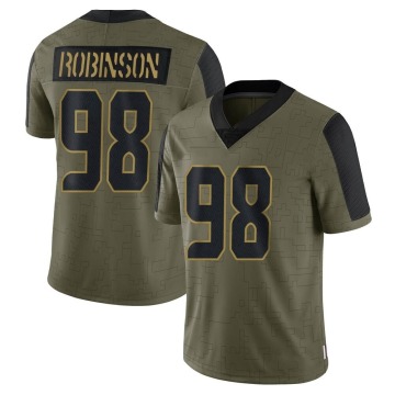 Alton Robinson Men's Olive Limited 2021 Salute To Service Jersey