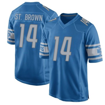 Amon-Ra St. Brown Youth Blue Game Team Color Jersey