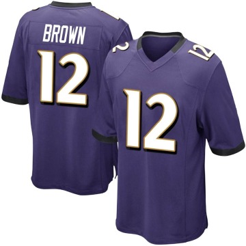 Anthony Brown Men's Purple Game Team Color Jersey