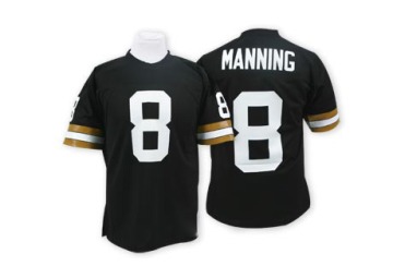 Archie Manning Men's Black Authentic Throwback Jersey