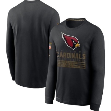 Arizona Cardinals Men's Black 2020 Salute to Service Sideline Performance Long Sleeve T-Shirt
