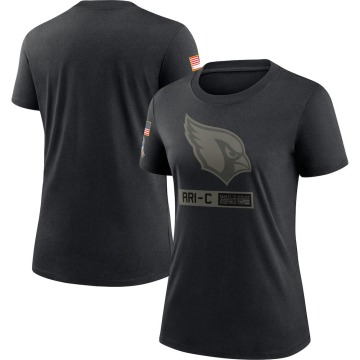 Arizona Cardinals Women's Black 2020 Salute To Service Performance T-Shirt