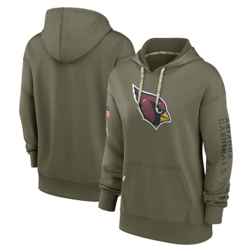 Arizona Cardinals Women's Olive 2022 Salute To Service Performance Pullover Hoodie