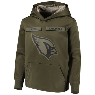 Arizona Cardinals Youth Green 2018 Salute to Service Pullover Performance Hoodie