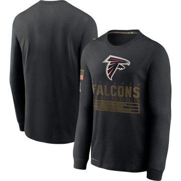 Atlanta Falcons Men's Black 2020 Salute to Service Sideline Performance Long Sleeve T-Shirt