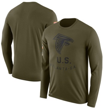 Atlanta Falcons Men's Olive Legend 2018 Salute to Service Sideline Performance Long Sleeve T-Shirt