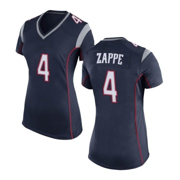 Bailey Zappe Women's Navy Blue Game Team Color Jersey