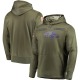 Baltimore Ravens Men's Olive 2018 Salute to Service Sideline Therma Performance Pullover Hoodie