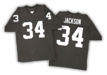 Bo Jackson Men's Black Authentic Team Color Throwback Jersey