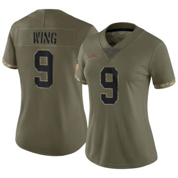 Brad Wing Women's Olive Limited 2022 Salute To Service Jersey