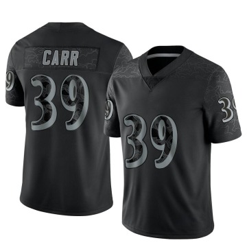 Brandon Carr Men's Black Limited Reflective Jersey