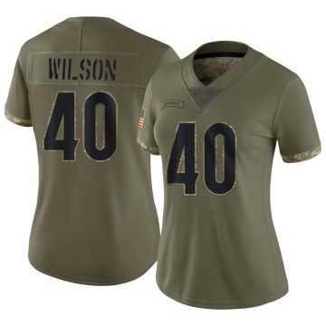 Brandon Wilson Women's Olive Limited 2022 Salute To Service Jersey