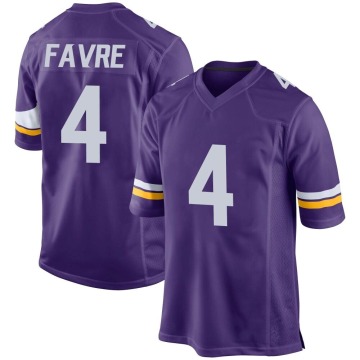 Brett Favre Men's Purple Game Team Color Jersey