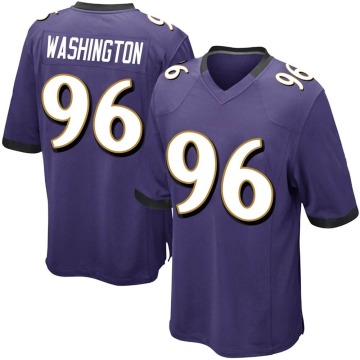 Broderick Washington Youth Purple Game Team Color Jersey