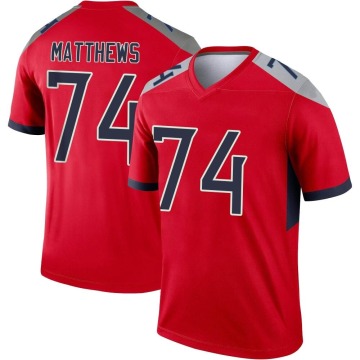 Bruce Matthews Youth Red Legend Inverted Jersey