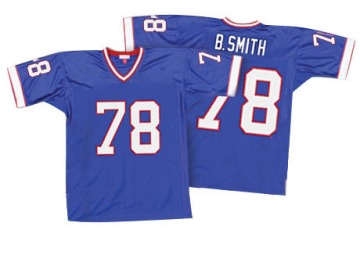 Bruce Smith Men's Royal Blue Authentic 35th Anniversary Patch Throwback Jersey
