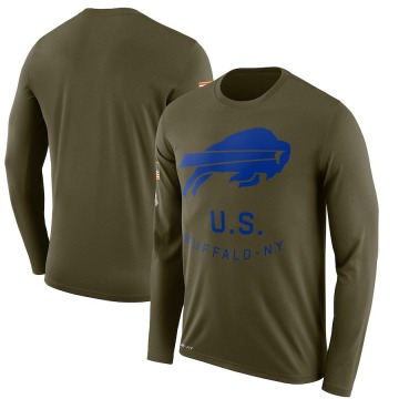 Buffalo Bills Men's Olive Legend 2018 Salute to Service Sideline Performance Long Sleeve T-Shirt