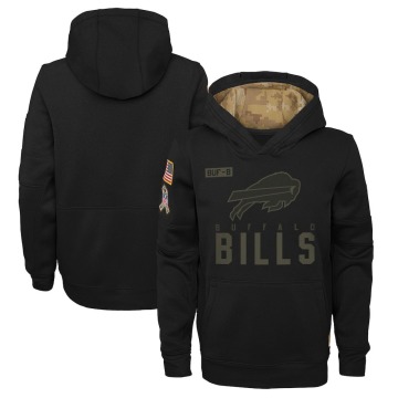 Buffalo Bills Youth Black 2020 Salute to Service Pullover Performance Hoodie