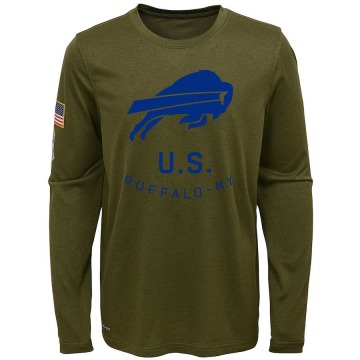 Buffalo Bills Youth Olive Legend 2018 Salute to Service Performance Long Sleeve T-Shirt