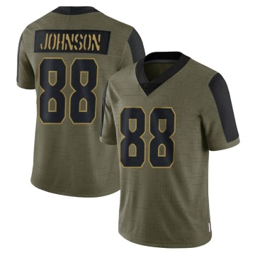Cade Johnson Men's Olive Limited 2021 Salute To Service Jersey