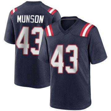 Calvin Munson Youth Navy Blue Game Team Color Jersey