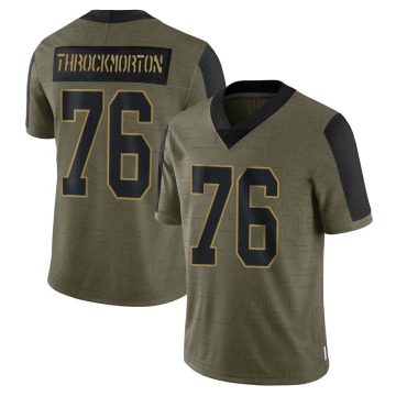 Calvin Throckmorton Men's Olive Limited 2021 Salute To Service Jersey