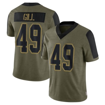 Cam Gill Men's Olive Limited 2021 Salute To Service Jersey