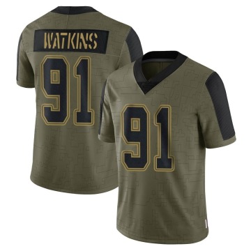 Carlos Watkins Men's Olive Limited 2021 Salute To Service Jersey