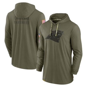 Carolina Panthers Men's Olive 2022 Salute to Service Tonal Pullover Hoodie