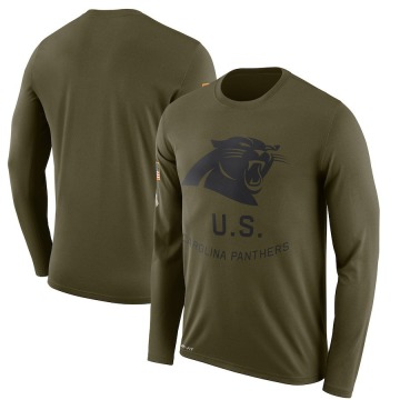 Carolina Panthers Men's Olive Legend 2018 Salute to Service Sideline Performance Long Sleeve T-Shirt