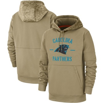 Carolina Panthers Men's Tan 2019 Salute to Service Sideline Therma Pullover Hoodie