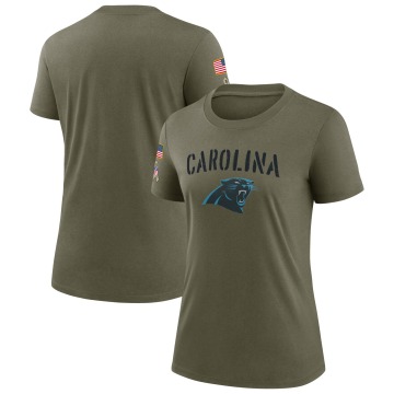 Carolina Panthers Women's Olive Legend 2022 Salute To Service T-Shirt