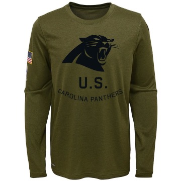 Carolina Panthers Youth Olive Legend 2018 Salute to Service Performance Long Sleeve T-Shirt