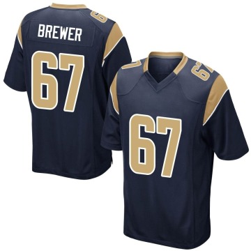 Chandler Brewer Youth Navy Game Team Color Jersey
