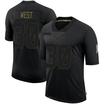 Charcandrick West Men's Black Limited 2020 Salute To Service Jersey