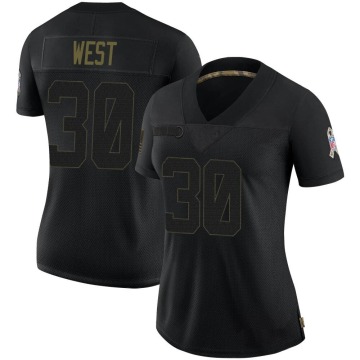 Charcandrick West Women's Black Limited 2020 Salute To Service Jersey