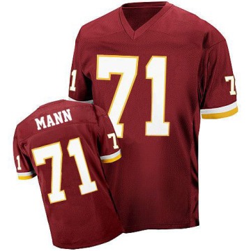Charles Mann Men's Red Authentic Burgundy With 50TH Patch Throwback Jersey