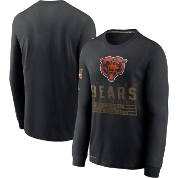 Chicago Bears Men's Black 2020 Salute to Service Sideline Performance Long Sleeve T-Shirt