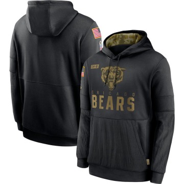 Chicago Bears Men's Black 2020 Salute to Service Sideline Performance Pullover Hoodie